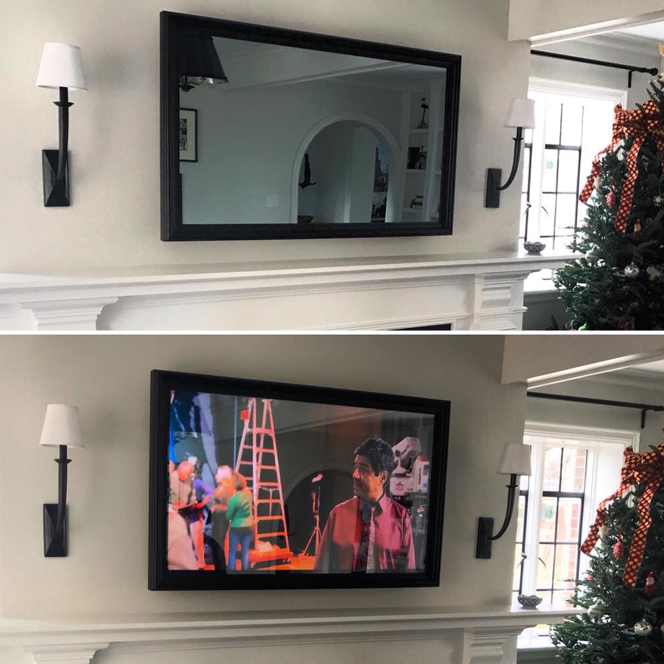 Custom Framed Flatscreen TV  Two-Way Mirror – 5280 Custom Framing